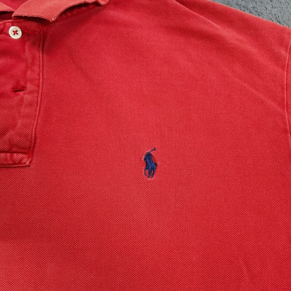 Polo Ralph Lauren Mens XL Red Short Sleeve Cotton Pique Pony Logo Polo Shirt